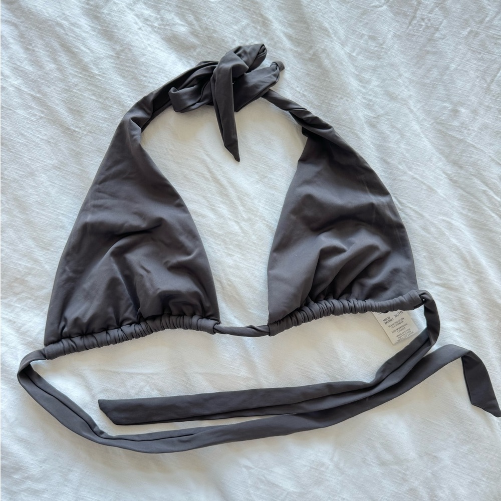 Gray Triangle Bikini Top